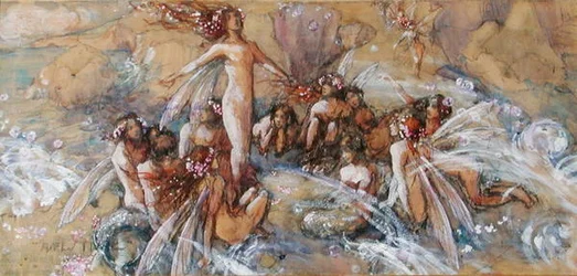 A Festival (紙に鉛筆、水彩、ガッシュ)