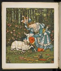 Ilustração para a história, o Hind na madeira.