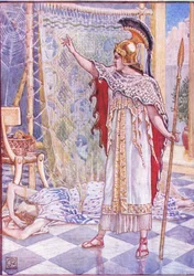 彼女は彼女をクモに変えました、ギリシャの物語、1930年代のイラスト