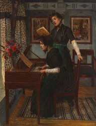音楽のレッスン、c。 1890年。