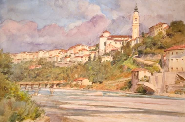 イタリア、ベッルーノ 1925年 （水彩画）