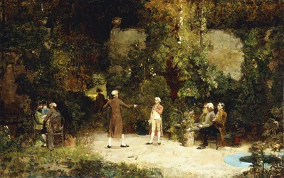 フェンシングレッスン、c.1879（キャンバスに油彩）