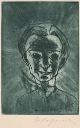 笑う頭 自画像 1923年