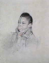 肖像研究、c。 1840（紙に鉛筆とチョーク）