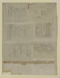 数種の習作（紙に鉛筆