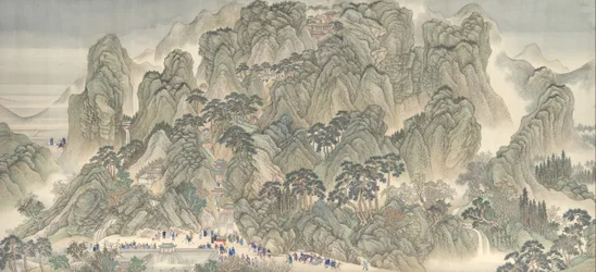 康熙帝の南部視察ツアー、スクロール3：済南から泰山、1698年までデータ可能。