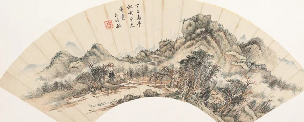 黄公望の描いた山水図、1677年の作品。