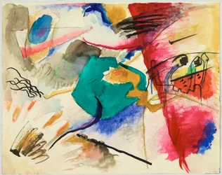 「緑の中心をもつ絵」の習作、別名「緑の中心をもつ絵のための水彩画」、スケッチブック第5葉