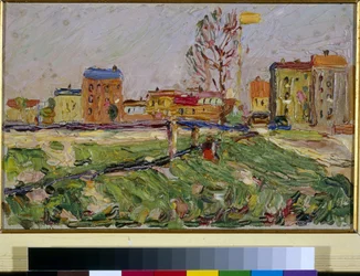 "Schwabing, Munich" Peinture de Vassily Kandinsky (ou Wassily Kandinski ou Kandinskij)