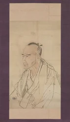 立原水軒の肖像画のスケッチ 19世紀