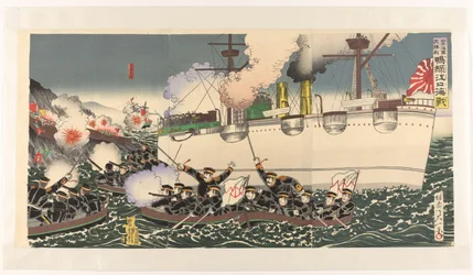 鴨緑江海戦での日本軍の大勝利 日本海軍大将理王立皇后海戦