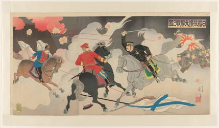 日露戦争の旅順大海戦 日郎良順大激戦の図