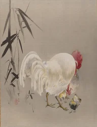 オンドリと鶏と鶏、ca。 1887。