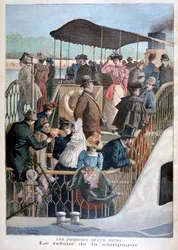 田舎から船で帰るパリジャンたち（1894年