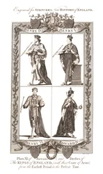 イングランド国王の肖像画とドレス、紋章付き、1784年