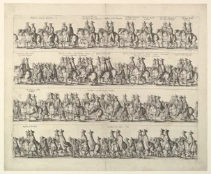 ロンドンを通るチャールズ2世の戴冠式行列、1662年。