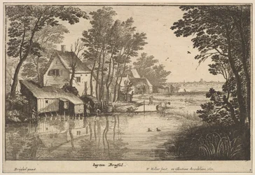 アングラーのいる風景、1650年。