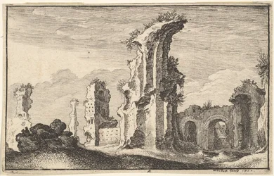 セントクロアデエルサレムの遺跡、17世紀。