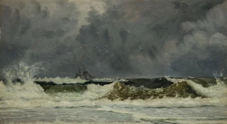 荒れた天気-1884年、ユトランドの海岸。  