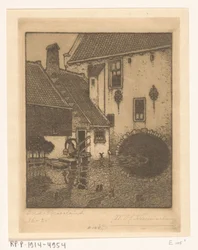 Oud-Beijerland の市庁舎の背面ファサード Oud-Beierland の運河 (原題)