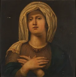 シビルの肖像（パネルに油彩）