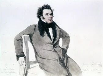 フランツ・シューベルト（1797-1828）、アウグスト・レイダーによる水彩画
