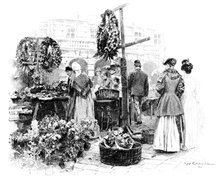 フラワーマーケット、1901年。