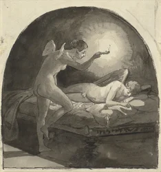 プシュケと眠るキューピッド