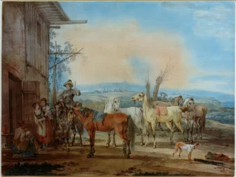 居酒屋の前のライダー