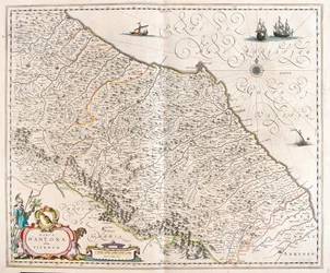 イタリア、マルケ州アンコーナ、アムステルダム、ウィレム・ブラウ作「Theatrum Orbis Terrarum, sive Atlas Novus」所蔵