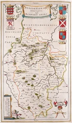 アムステルダム、ウィレム・ブラウ著『Theatrum Orbis Terrarum, sive Atlas Novus』所収のベッドフォード・シャイア。