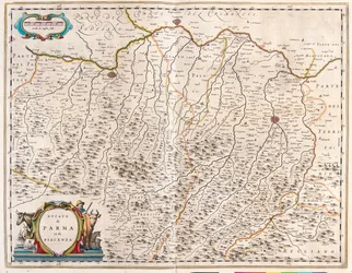 アムステルダムのウィレム・ブラウ作「Theatrum Orbis Terrarum, sive Atlas Novus」に描かれたイタリアのパルマ市とピアチェンツァ市。