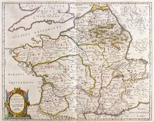 ウィレム・ブラウ著『Theatrum Orbis Terrarum, sive Atlas Novus』（アムステルダム）所収の古代フランスの国々。