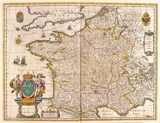 フランス、アムステルダム、ウィレム・ブラウ著『Theatrum Orbis Terrarum, sive Atlas Novus』所収