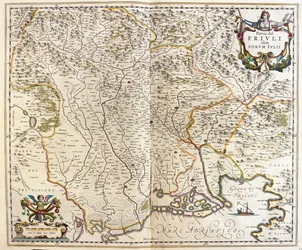 イタリア、フリウリ・ヴェネツィア・ジュリア州、アムステルダム、ウィレム・ブラウ作「Theatrum Orbis Terrarum, sive Atlas Novus」所収