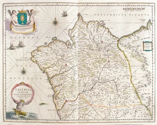 ガリシア・スペイン、アムステルダム、ウィレム・ブラウ著『Theatrum Orbis Terrarum, sive Atlas Novus』所収