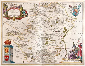 アムステルダム、ウィレム・ブラウ著『Theatrum Orbis Terrarum, sive Atlas Novus』所収のハートフォード・シャー。
