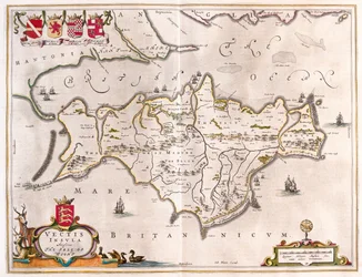 ワイト島、アムステルダム、ウィレム・ブラウ作「Theatrum Orbis Terrarum, sive Atlas Novus」所収