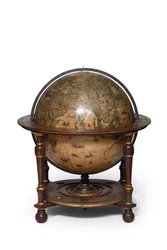 図書館の地球儀の大きなペア、地上の1645-48、1630年以降の天体（石膏、木、刻まれた紙）