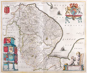 アムステルダム、ウィレム・ブラウ著『Theatrum Orbis Terrarum, sive Atlas Novus』所収のリンカーンシャイア。
