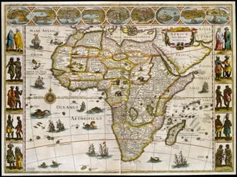 アフリカの地図。 Willem JanszoonBlaeuによるアトラスからのプレート