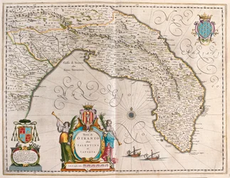 イタリア、プーリア州レッチェ、オトラント（アムステルダム、ウィレム・ブラウ作『Theatrum Orbis Terrarum, sive Atlas Novus』所収