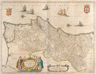 ウィレム・ブラウ著『Theatrum Orbis Terrarum, sive Atlas Novus』（アムステルダム）所収のポルトガルとアルガルヴェ。