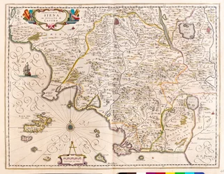 イタリア、ラツィオ州シエナ、アムステルダム、ウィレム・ブラウ作「Theatrum Orbis Terrarum, sive Atlas Novus」所収