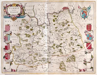 サリー、アムステルダム、ウィレム・ブラウ著『Theatrum Orbis Terrarum, sive Atlas Novus』所収