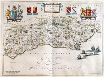 サセックス、ウィレム・ブラウ著『Theatrum Orbis Terrarum, sive Atlas Novus』（アムステルダム）所収