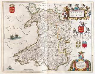 ウェールズ、アムステルダム、ウィレム・ブラウ著『Theatrum Orbis Terrarum, sive Atlas Novus』所収