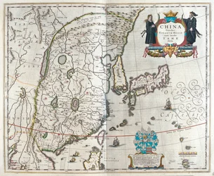 ウィレム・ブラウによる「Theatrum Orbis Terrarum, sive Atlas Novus」（アムステルダム）所収のブラウの中国地図の最初。