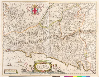 イタリア、リグーリア州東部、ウィレム・ブラウ作「Theatrum Orbis Terrarum, sive Atlas Novus」（アムステルダム