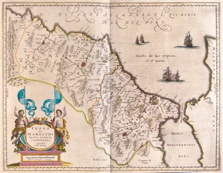 北西アフリカとモロッコ（アムステルダム、ウィレム・ブラウ著『Theatrum Orbis Terrarum, sive Atlas Novus』所収